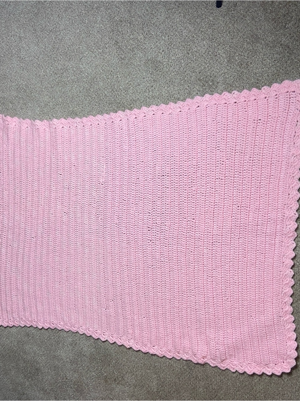 Vintage Pink Crochet Baby Afghan: Handmade Blanket Throw 32 x 44 inches
